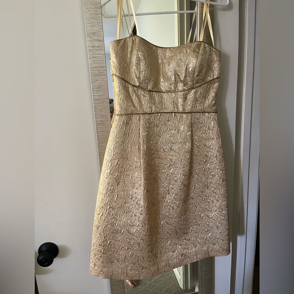 BCBG Gold Mini Party Dress.